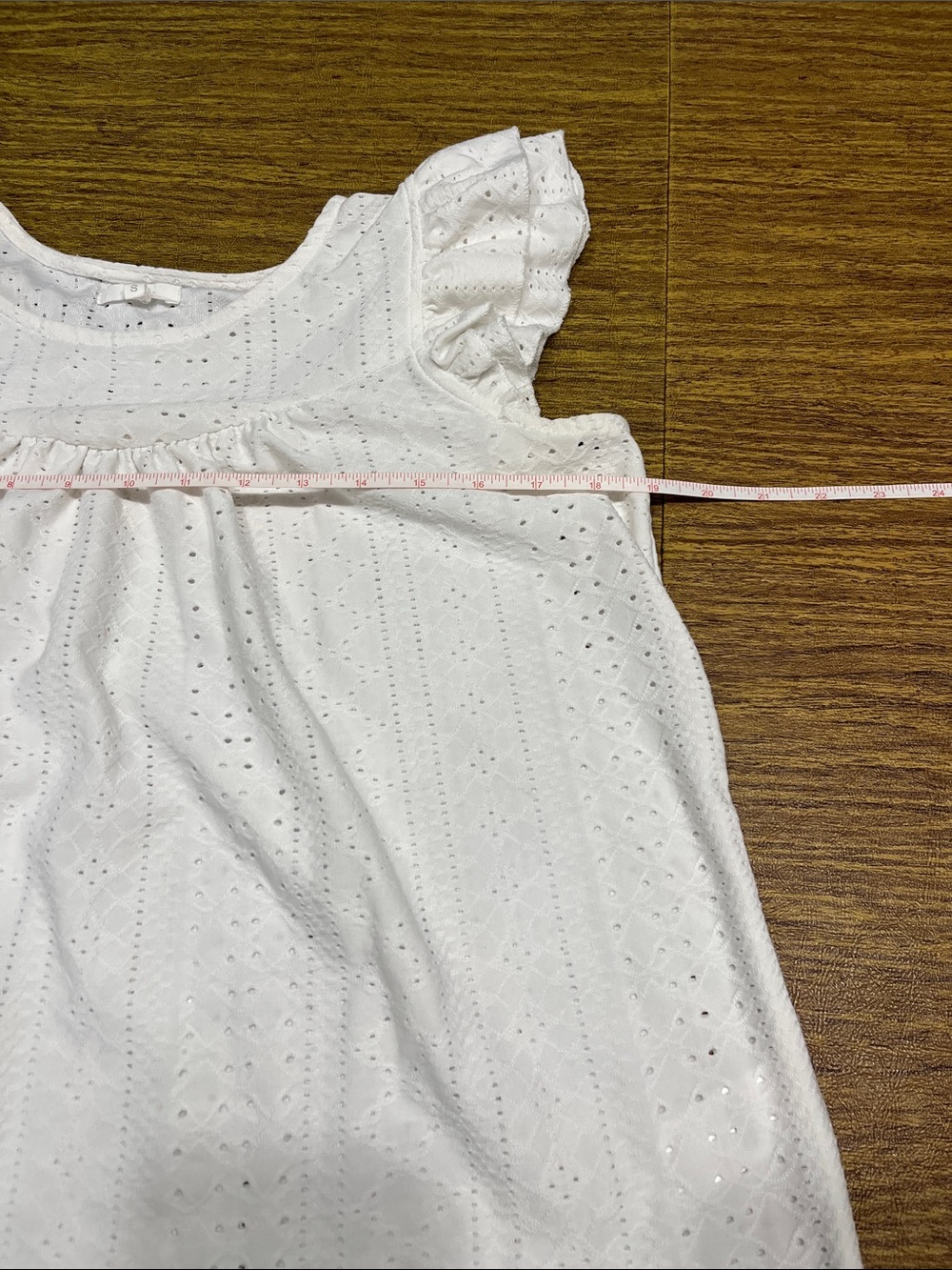 White Eyelet Ruffle Tank Top - Picture 2 of 3